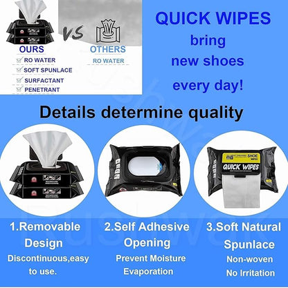 WipeKicks Sneaker & Shoe Cleaner Wipes - 1 Pack of 80