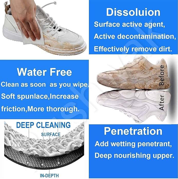 WipeKicks Sneaker & Shoe Cleaner Wipes - 1 Pack of 80